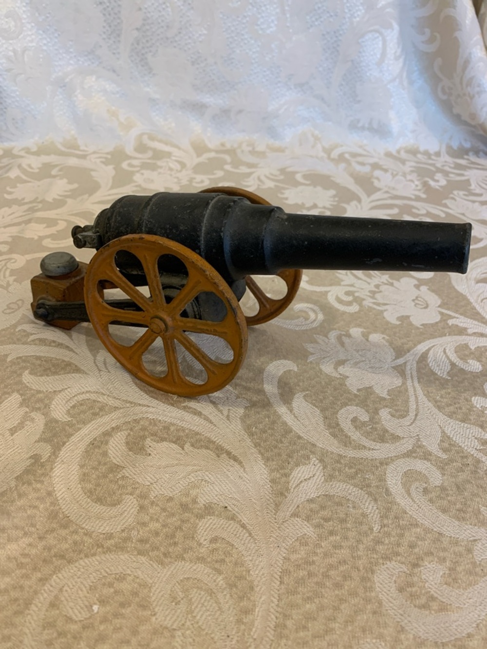 Mini Cannon Figurine in Black and Wood Tone